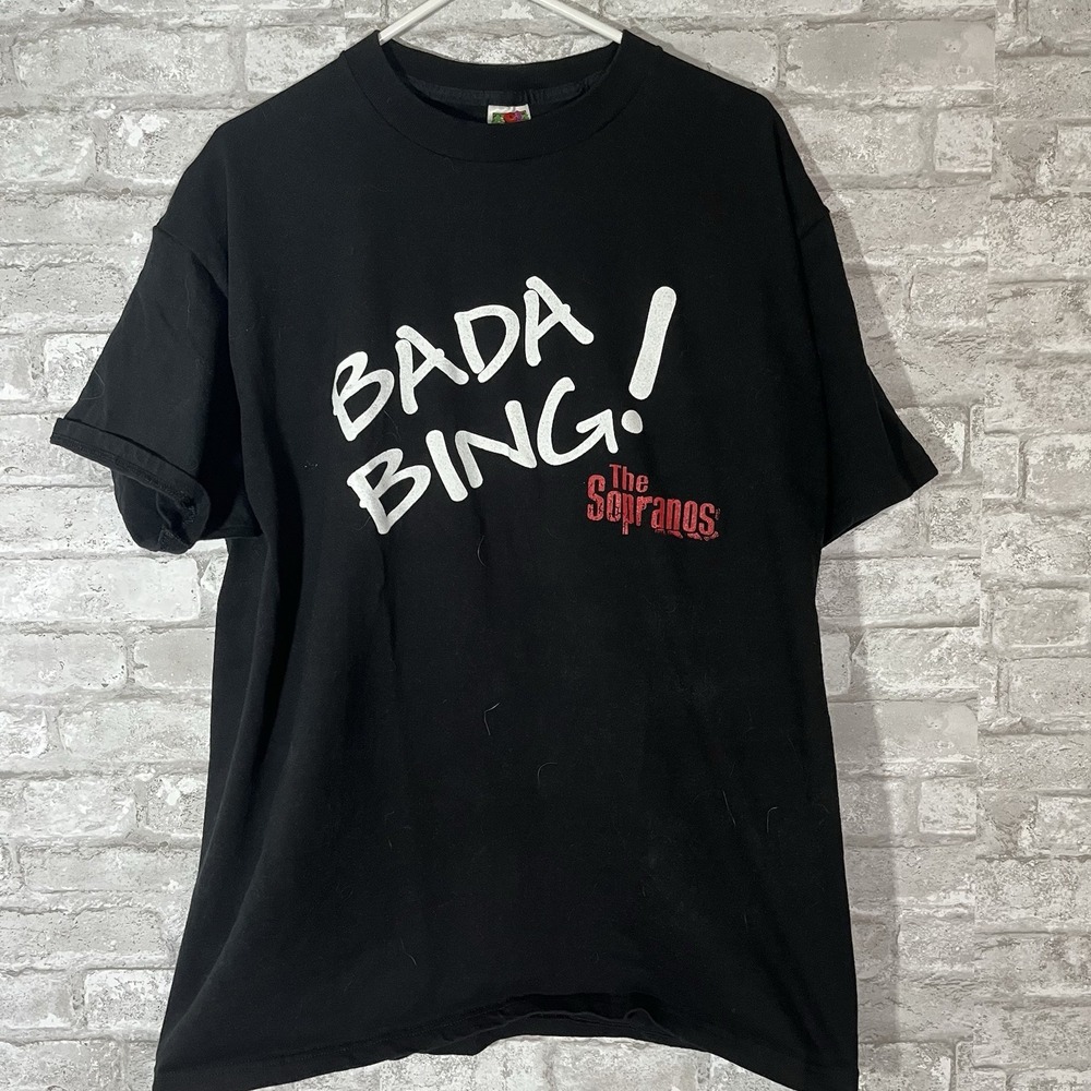VTG Y2K 2000 The Sopranos Bada Bing HBO Promo T Shirt Black Mens Size XL